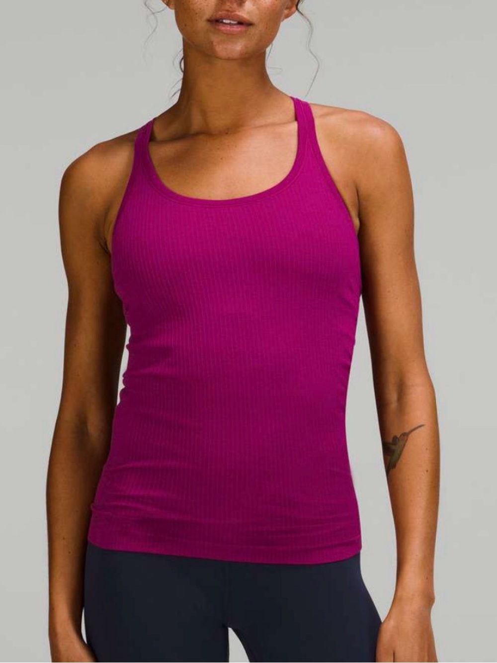 lululemon athletica Women's Fitted Ribbed Tank Top in Magenta